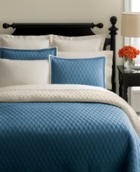 Accent your Martha Stewart Collection bedding with an extra touch of homespun elegance. Featuring allover quilting in a diamond pattern, this pure cotton quilted sham is the essence of effortless charm. Accent your Martha Stewart Collection bedding with an extra touch of homespun elegance. Featuring allover quilting in a diamond pattern, this pure cotton quilted sham is the essence of effortless charm.