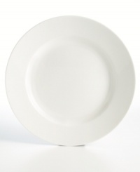 Understated styling and supreme durability make Martha Stewart Collection Whiteware ideal for everyday use. The classic design of this wide-rimmed dinner plate was inspired by turn-of-the-century English styles. Understated styling and supreme durability make Martha Stewart Collection Whiteware ideal for everyday use. The classic design of this wide-rimmed dinner plate was inspired by turn-of-the-century English styles.