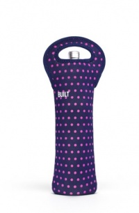 BUILT Neoprene One Bottle Tote, Mini Dot, Navy BUILT Neoprene One Bottle Tote, Mini Dot, Navy