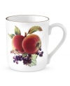 Crisp apples and juicy currants add a sweet taste of the season to this Evesham mug, crafted of pristine porcelain with a lustrous gold rim by Royal Worcester.