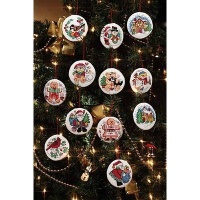 Janlynn Corp. Counted Cross Stitch Kit, Holiday Ornament Favorites, Set of 12 Janlynn Corp. Counted Cross Stitch Kit, Holiday Ornament Favorites, Set of 12