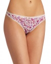 Calvin Klein Women's Naked Glamour Thong, Tip Toe Floral, Large