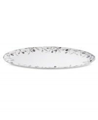 Make your peace. A serene watercolor spans white Limoges porcelain in the Olive Branch oval platter, epitomizing the meticulous detail and natural allure of designer Michael Aram. Make your peace. A serene watercolor spans white Limoges porcelain in the Olive Branch oval platter, epitomizing the meticulous detail and natural allure of designer Michael Aram.