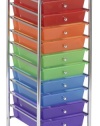 ECR4Kids 10-Drawer Mobile Organizer, Assorted Colors