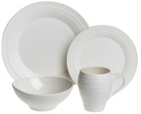 Mikasa Swirl White 4-Piece Place Setting, Service for 1 Mikasa Swirl White 4-Piece Place Setting, Service for 1