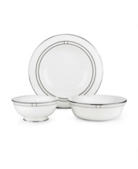 Leave it to kate spade to improve the traditional china pattern. Reminiscent of seed pearls, her signature monogram lends a lustrous accent to the Noel Alabaster pasta bowl/rim soup (shown right). Leave it to kate spade to improve the traditional china pattern. Reminiscent of seed pearls, her signature monogram lends a lustrous accent to the Noel Alabaster pasta bowl/rim soup (shown right).