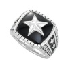 J.Goodman Sterling Silver Ring with Star Detail and Oxidized Finish