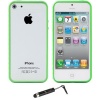 Green TPU Bumper Case with Metal Button For iPhone 5 + Universal Touch Screen Stylus Pen