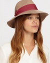 Remain warm and stylish this season with this floppy fedora style trimmed with pleated cotton band and feather detail for a timeless finish.WoolOne size fits mostSpot cleanImported