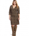 Jones New York Women's Plus-Size Bloussant Sleeve Dress