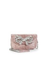 THE LOOKRemovable crossbody chainCompact shape of luxe pythonOversized front bow encrusted with crystalsMagnetic flap closureOne inside open pocketInside logo detailTHE MEASUREMENTCrossbody chain, 24 drop6W X 4H X 1DTHE MATERIALCrystalPythonFully linedORIGINMade in Italy