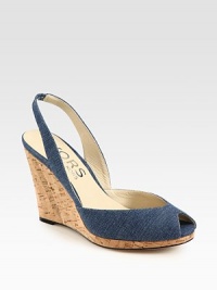 Comfort-minded denim wedge with a stretchy slingback and low-cut upper. Cork wedge, 4 (100mm)Cork platform, 1 (25mm)Compares to a 3 heel (75mm)Denim upperLeather lining and solePadded insoleImported Comfort-minded denim wedge with a stretchy slingback and low-cut upper. Cork wedge, 4 (100mm)Cork platform, 1 (25mm)Compares to a 3 heel (75mm)Denim upperLeather lining and solePadded insoleImported