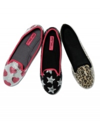 Step into something with serious style with these chic smoking flat slippers from Betsey Johnson. Dressed up in sequin and playful prints, they're the perfect way to upgrade your morning routine. Step into something with serious style with these chic smoking flat slippers from Betsey Johnson. Dressed up in sequin and playful prints, they're the perfect way to upgrade your morning routine.