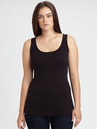 Made from a super-soft blend of supima cotton and micro modal, the classic tank top with a seductive neckline and right-now fit.ScoopneckSleevelessPull-on styleAbout 25 from shoulder to hemSupima cotton/micro modalMachine washMade in USA Made from a super-soft blend of supima cotton and micro modal, the classic tank top with a seductive neckline and right-now fit.ScoopneckSleevelessPull-on styleAbout 25 from shoulder to hemSupima cotton/micro modalMachine washMade in USA