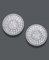 Well-rounded. Traditional button earrings are essential for every woman's jewelry collection, but this circular diamond (1/2 ct. t.w.) cluster version will add some serious glamour to your style. Crafted in 14k white gold, they'll look equally elegant for day or evening. Approximate diameter: 1/4 inches.