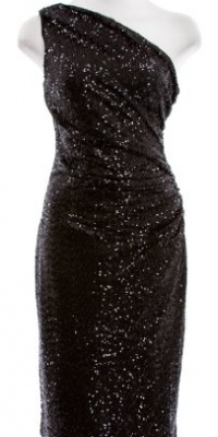 Lauren By Ralph Lauren Black Sequin One Shoulder Cocktail Dress 8 Lauren By Ralph Lauren Black Sequin One Shoulder Cocktail Dress 8
