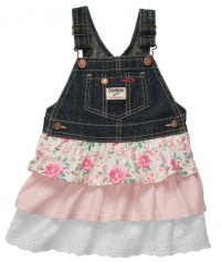 OshKosh B'Gosh Tiered Denim Floral Lace Jumper DENIM 12 Mo OshKosh B'Gosh Tiered Denim Floral Lace Jumper DENIM 12 Mo