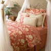 Ralph Lauren Villa Camelia Full Flat Sheet Fretwork Red Tan