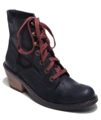 Structured style. DV by Dolce Vita's Eugene booties feature a contrasting stacked heel and colorful laces that stretch all the way up the vamp. Structured style. DV by Dolce Vita's Eugene booties feature a contrasting stacked heel and colorful laces that stretch all the way up the vamp.