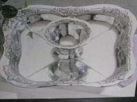 Wallace Grande Baroque Aluminum Serveware Chip & Dip Wallace Grande Baroque Aluminum Serveware Chip & Dip