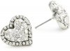 Betsey Johnson Crystal Heart Stud Earrings