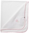 Noa Lily Baby-Girls Newborn Blanket with Embroidered Spring Flowers, White, One Size