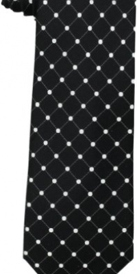 Geoffrey Beene Men's Big Dot Grid Silk Tie Paired with Gift Box Geoffrey Beene Men's Big Dot Grid Silk Tie Paired with Gift Box