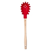 Designed for preparing and serving pasta, this fine-grade silicone pasta fork won't damage nonstick or other delicate cooking surfaces or absorb food flavors and odors. The detachable head cleans up easily in the dishwasher. Designed for preparing and serving pasta, this fine-grade silicone pasta fork won't damage nonstick or other delicate cooking surfaces or absorb food flavors and odors. The detachable head cleans up easily in the dishwasher.