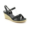 Cole Haan Air Cynthia.Mid.Sand Open Toe Wedge Sandals Shoes Black Womens