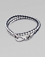 A richly-hued braided leather bracelet perfect for layering and wrap around styling.LeatherAbout 3 diam.Spring claspMade in Italy