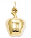 An apple a day keeps the doctor away. This sweet charm features a puffed apple design in 14k gold. Chain not included. Approximate length: 4/5 inch. Approximate width: 2/5 inch.