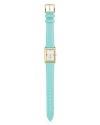 C'mon get strappy with kate spade new york's leather banded watch. The smooth style showcases the label's signature love of color--tropical turquoise works anytime.
