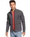 This fleece track jacket by INC International Concepts offers a cozy fit and stylish look.