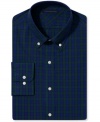 Plaid makes a power play with this handsome dress shirt from Tommy Hilfiger.