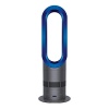 Dyson's AM04 Hot + Cool™ fan heater provides the fastest whole room heating in winter and smooth, cool air in summer. With the use of patented Air Multiplier™ technology, surrounding air is drawn in and amplified, generating powerful airflow to cool you effectively in summer. In winter, drawn-in air is heated over ceramic plates before being projected forward for long-range heat. Safety features include tip-over automatic cut out and no visible heating elements. No awkward grilles or blades make it easy to clean. The AM04 provides total control – with a remote control for precise temperature and airflow adjustment, oscillation and touch-tilt. The target temperature can be selected to the degree (between 32°F to 99°F) and the intelligent thermostat keeps it there.