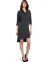 Three Dots Women's Cowl Neck Dress, Charcoal Melange, Small