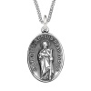 Sterling Silver Oval St Jude Medal with Antique Finish, 20