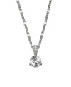 Capture a look of sparkle and simplicity. This elegant necklace by Swarovski is perfect for any occasion with its round-cut solitaire crystal design accented by a crystal-coated bail. Setting and chain crafted in silver tone mixed metal. Approximate length: 18 inches. Approximate drop: 3/4 inch.