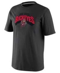 Showcase your team spirit in this NCAA Ohio State Buckeyes tee by Nike. Showcase your team spirit in this NCAA Ohio State Buckeyes tee by Nike.