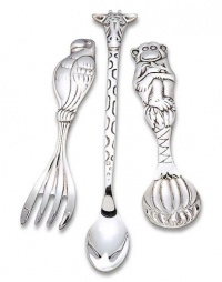 Reed & Barton Silver Safari 3-Piece Baby Flatware Set Reed & Barton Silver Safari 3-Piece Baby Flatware Set