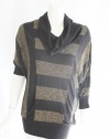 INC International Concepts Womens Black Gold Nostalgia Stripe Sweater PL