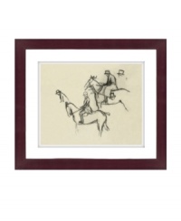 Saddle up and admire the majestic horse in its simplest form. Framed in handsome cherry-colored wood, the Horseback Riders print complements any room with the distinct, equestrian-inspired style of Lauren Ralph Lauren. Saddle up and admire the majestic horse in its simplest form. Framed in handsome cherry-colored wood, the Horseback Riders print complements any room with the distinct, equestrian-inspired style of Lauren Ralph Lauren.