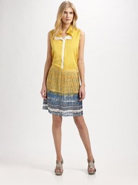 Silk Georgette meets colorblocking, one of this season's hottest trends, making this sleeveless top a must-have.Intricate necklineSleevelessConcealed button frontAbout 23 from shoulder to hem92% silk/8% elastaneDry cleanImported Model shown is 5'10½ (179cm) wearing US size Small. Silk Georgette meets colorblocking, one of this season's hottest trends, making this sleeveless top a must-have.Intricate necklineSleevelessConcealed button frontAbout 23 from shoulder to hem92% silk/8% elastaneDry cleanImported Model shown is 5'10½ (179cm) wearing US size Small.