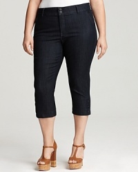 Not Your Daughter's Jeans Plus Size Cameron Button Capri Jeans in Dark Wash Not Your Daughter's Jeans Plus Size Cameron Button Capri Jeans in Dark Wash