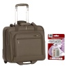Delsey Helium Superlite Trolley Tote Bag Mocha Brown with Voltage Valet Travel Combination Lock Silver
