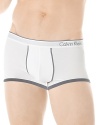 Calvin Klein reinvents a classic, offering up a modern microfiber trunk with a sleek, contemporary fit and contrast trim.