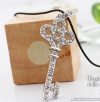 Fashionable Silver Tone Chain Swarovski Crystal Key Pendant Necklace Love Lucky Charm