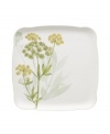 A natural for casual dining, the Althea Nova Charm square platter features durable porcelain planted with delicate herbs for a look that's fresh from the garden. The square plates collection from Villeroy & Boch is finished with a subtly scalloped, grass-green edge.