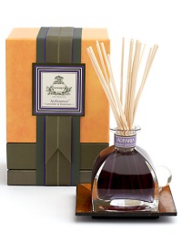 A unique and deeply aromatic blend of French Lavender and Italian Rosemary is enriched with the zest of Bergamot and a few drops of English Amber. Presented in Italian crystal perfume bottle and glass stopper 7.4 fl. oz. 20 eight-inch reeds Tray not included A unique and deeply aromatic blend of French Lavender and Italian Rosemary is enriched with the zest of Bergamot and a few drops of English Amber. Presented in Italian crystal perfume bottle and glass stopper 7.4 fl. oz. 20 eight-inch reeds Tray not included