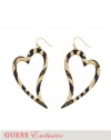 GUESS Heart-Shaped Tiger Hoop Earrings, GOLD